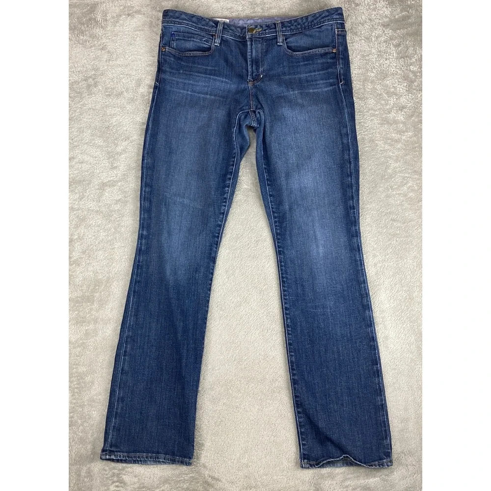 Gap 1969 Real Straight Jeans Womens 31/12r Medium Wash Blue Denim Stretch 34x32 - Picture 1 of 15